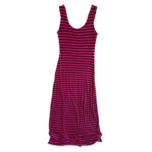 2010s bodycon maxi dress hot pink and navy blue stripes merona size XS
